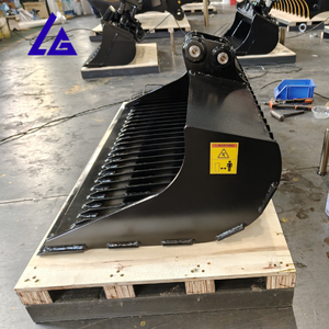 Godet de criblage pour mini-excavatrice de 600 mm de large, avec taille de trous personnalisable, godet squelette pour la séparation de la terre et des pierres - Product Image 1