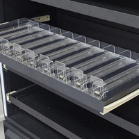 Diviseur ajustable en acrylique pour présentoir de vente au détail, poussoir à cigarettes, étagère de rangement verrouillable pour paquets de tabac, fournitures de supermarché