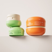 Bocaux cosmétiques en plastique de bonne qualité vert/orange 30ml 50ml pour masques capillaires avec impression ou étiquetage personnalisé en soie