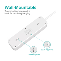 Wontravel 20W PD EU CE certifié français blanc en forme de gourde multi-prise prise 3 trous bande d'alimentation électrique avec USB