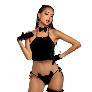 Sexy Lingerie Roleplay Cat Woman Uniform Erotic Sexy Cosplay Costumes Bunny Crotchless Costumes For Sex Games