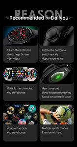 VALDUS 2023 Montre connectée ronde AMOLED HK85 NFC Montre connectée étanche IP68 Appareil portable Montre intelligente tendance - Product Image 4