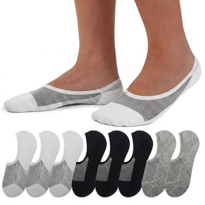 6 paires de chaussettes pour hommes en coton, grande <span class=keywords><strong>maille</strong></span> respirante, invisibles, anti-odeur, avec semelle en silicone antidérapante, bout renforcé, pour l'été et le bureau - Product Image 1