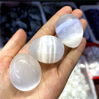 Œufs de Sélénite Naturelle Blanche en Gros pour la Guérison, Œufs de Gypse Transparent pour la Décoration