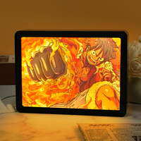 Lampe en papier 3D sculptée, figurines d'anime, boîte à lumière, cadeau, cadre ABS, veilleuse LED, peinture artistique, lumière, cadeau d'anime de luxe