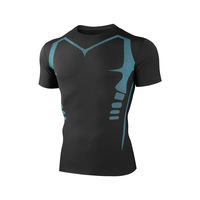 T-shirt de compression personnalisé en polyester pour hommes, t-shirts de course et de gym pour hommes, t-shirt imprimé confortable pour hommes, fabricant