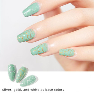 Esmalte de uñas de gel UV súper fácil con efecto crujido fresco Esmalte de laca de secado al aire con estampado agrietado increíble - Product Image 4