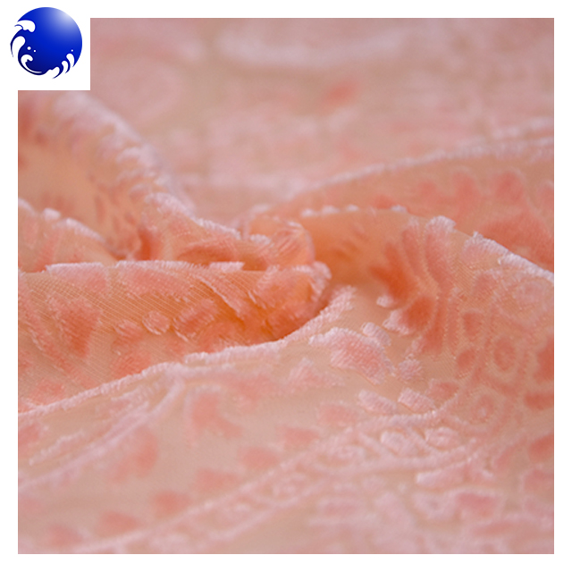 Hot Selling High Quality No Elasticity Burnout Nylon Rayon Velvet Fabric for Fashionable Dress