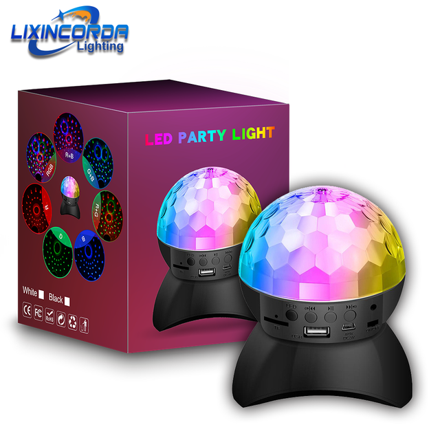 Disco Ball Party Lights, 9 Colors Rotating LED Disco Stage DJ Lights Crystal Magic Light Projector Sound Activated for KTV Xmas