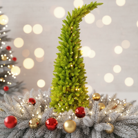 Sapin de Noël Artificiel sur Pied avec Base en Plastique, Branches Pliables Personnalisables, Décoration Intérieure pour les Fêtes