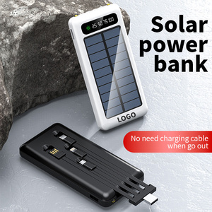 Banco de Energía Portátil Directo de Fábrica, Alta Capacidad 10000mah, Pantalla Digital, Cargador Solar con 4 Cables Integrados y Luz LED - Product Image 2