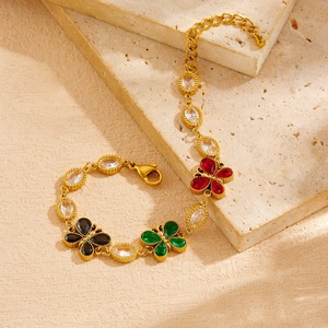 European American Fashion Butterfly Bracelet Gold Plated Zinc Alloy Bezel Setting Party Jewelry - Product Image 2