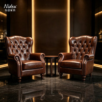 Fauteuil Cigar Tiger Lounge - Chaises à dossier haut - Design vintage américain - Meubles haut de gamme pour bars à whisky et clubs