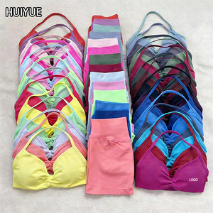 <span class=keywords><strong>Conjunto</strong></span> de Yoga sin Costuras de Venta Caliente, Ligero, de Compresión, de Color Sólido, de Secado Rápido, con Sujetador Deportivo y Pantalones Cortos Elásticos <span class=keywords><strong>para</strong></span> Fitness - Product Image 1