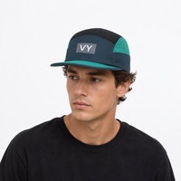 Casquette de course à 5 panneaux avec perforations découpées au laser et logo personnalisé, imperméable, casquette de performance à 5 panneaux