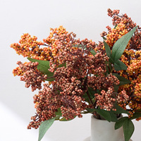 Ranting Plum Kering Buatan, Ranting Sedum Berry, Ranting Buah Berry Palsu Musim Gugur untuk Dekorasi Rumah Promise Domestica