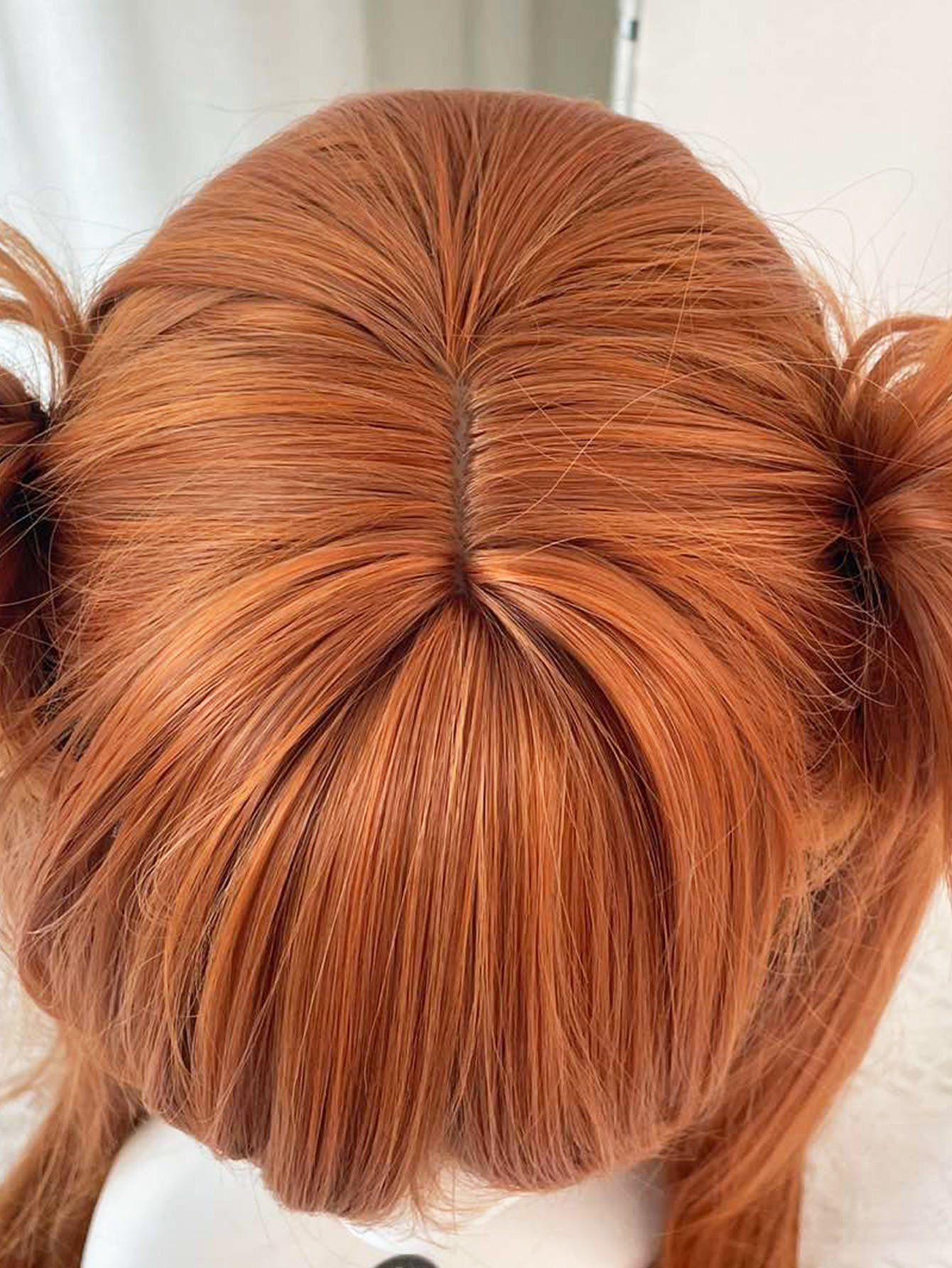Ginger Orange Wig with Pigtails Cosplay Wig Hairpin EVA Anime