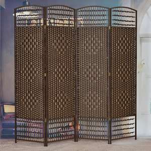 Gute Wahl hand gewebte Pflanzen faser und schöne faltbare billige Raumteiler mit Holzrahmen - Product Image 6