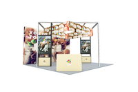 Conception Gratuite, Personnalisation Premium, Stand d'Exposition Portable Illuminé 20x20 Pieds, Stand Modulaire en Aluminium, Installation Rapide