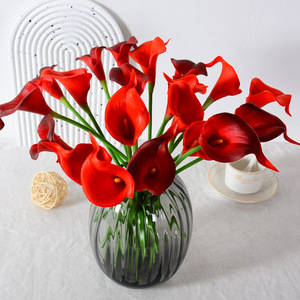 Fleur Artificielle Calla Lilies Orange Jaune en PU à Tige Unique pour Décoration de Mariage et Accessoires Hôteliers - Product Image 2