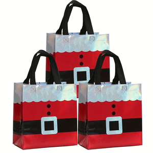 Christmas Tote <b>Bags</b> With Handles Xmas Non-Woven Laser Gifts Supplies Santa Snowman Treat <b>Bags</b> Decor Xmas Party <b>Bags</b> - Product Image 2