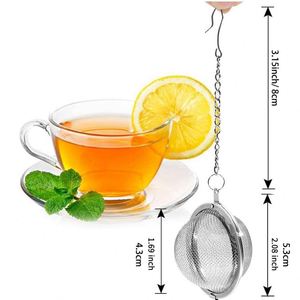 Infuseur à thé en acier inoxydable, boule à thé à mailles fines avec chaîne et crochet, filtre à épices réutilisable - Product Image 2