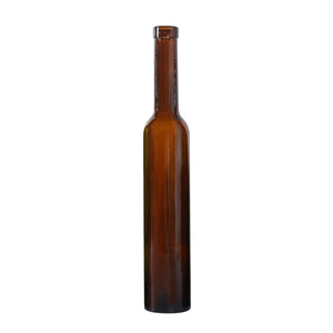 Moderna y Elegante Botella de Vino de Hielo Redonda y Alta de <span class=keywords><strong>375</strong></span> ml, Color Marrón Oscuro con Sello de Plástico, Botella de Champán - Product Image 1