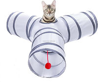 Offre Spéciale Pliable Pet Chat Tunnel Tube Jouets avec Balle Interactive Chat Jouet pour Intérieur Plié 3 Voies Chat Tunnel Jouet Tente Jouer