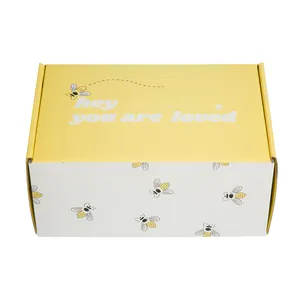 Embalagem caixa de embalagem personalizada amarela da caixa de presente da abelha