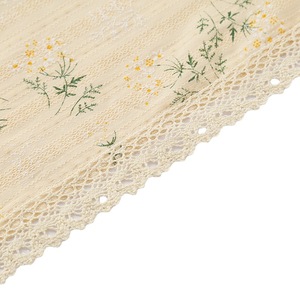 Nordic Style Cotton Linen Table Mat Striped Floral Lace Trim <b>Rectangle</b> Washable Decorative <b>Tablecloth</b> - Product Image 4