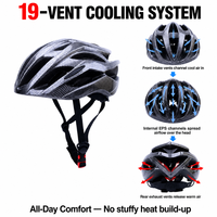 Casque de vélo léger avec 19 aérations, réglable, pour enfants et adultes, hommes et femmes, pour la conduite sur route