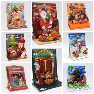 Cartes de vœux A5 avec impression de musique à aimant LED <span class=keywords><strong>Carte</strong></span> de vœux de Noël 3d enregistrable personnalisée - Product Image 2