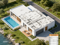 Villa modulaire de luxe à ossature acier, résistante aux intempéries, facile à assembler, style moderne, avec un design spacieux