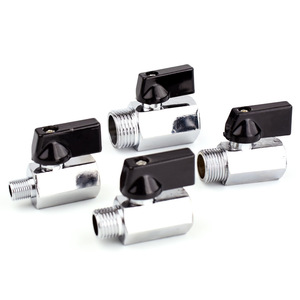 Válvulas de bola mini JIN de 1/2 pulgada con roscas internas y externas, cuerpo de cobre niquelado para uso en la industria de agua, gas y petróleo. - Product Image 3