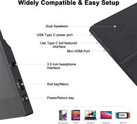 FHD 100% SRGB IPS Gaming Dual Screen 1080P HDR Portable Monitor 13.3-inch PC PS4 for Desktop