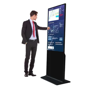 New Elegant Floor Standing Digital Signage And Display Wifi LCD Screen Totem Kiosks 55 Inch Indoor Advertising Playing Equipment