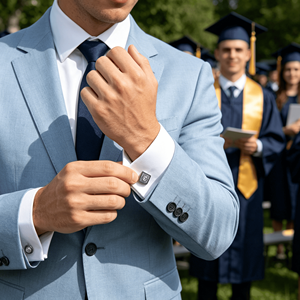 Factory Personality Trend Can Be Customized with a Logo Gentlemen's Stainless Steel Cufflinks Tie Clips - Product Image 4