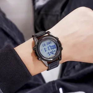بيع مباشر من المصنع ساعة رجالي إلكترونية متفجرة ذات مبيعات عالية من الشرق الأوسط ساعة يد فولاذية عصرية متعددة الوظائف