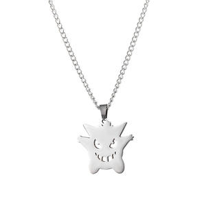 Venta al por mayor Pokémon Acero inoxidable colgante collar hueco <span class=keywords><strong>Gengar</strong></span> Disco suéter <span class=keywords><strong>cadena</strong></span> niños estilo Hip Hop para regalo - Product Image 1
