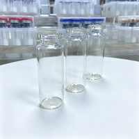 Flacon en verre borosilicate hermétique, bouteille cylindrique multi-tailles avec bouchon en caoutchouc et capuchon à vis pour emballage cosmétique