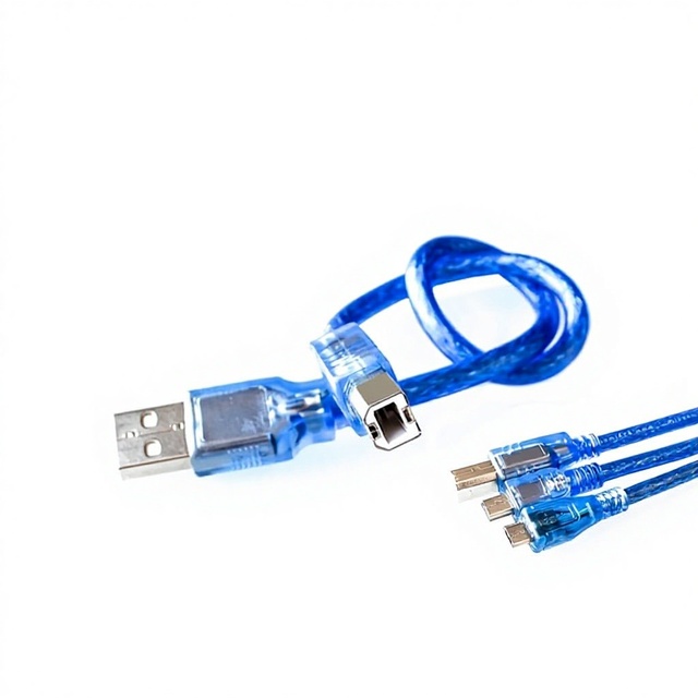 Blue USB Printer Data Cable for 2560/Due/Micro/Mini with USB-A Micro USB Nano/Mini Type-C Connectors-30cm/50cm/100cm