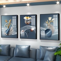 Tableau mural moderne de luxe doré, art déco abstrait, peinture en porcelaine cristalline, cadre photo pour salon, toile encadrée