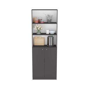 Benzoni Office Dual-Door DB <b>Bookcase</b> in Matt Gray/<b>White</b> Color - Product Image 6