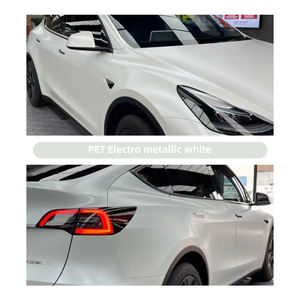 New Electric Metallic <strong>White</strong> PVC <strong>Vinyl</strong> <strong>Wrap</strong> Car Body Khaki PET <strong>Vinyl</strong> <strong>Wrap</strong> Film Color Changing Roll Shape - Product Image 5