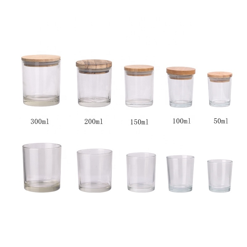 Glass Jar Candle Glass Jar Candle Holder Empty Clear Glass Candle Jar 150ml Glass Candle Jar With Bamboo Lid