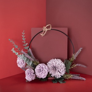 วงแหวนดอกไม้ประดิษฐ์ออโรร่าสีม่วงสำหรับตกแต่งงานแต่งงาน CF01026 - Product Image 1