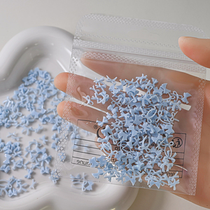 100 pièces <span class=keywords><strong>Macaron</strong></span> bleu ciel nœuds papillon cravates Nail Art décorations 3D nouveau ruban vague arcs résine ongles breloques pour bricolage ongles décorations - Product Image 2