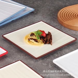 <b>Melamine</b> square <b>plates</b> for restaurants, steak, pasta, and hotels; imitation porcelain <b>plates</b> for cold dishes and pastries; - Product Image 3