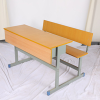 Ensemble banc et chaise scolaire double écologique pour étudiants, en MDF 18 mm, avec rangement, pour salles de classe primaires et secondaires