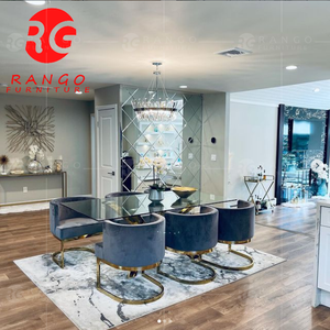 <strong>Super</strong> White Glass Dining Table with Luxury Glass Dining Room <strong>Furniture</strong> on Sale - Product Image 5
